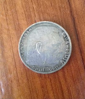 Монета - 5 рейхсмарок / серебро