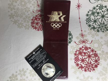 1984 olympic silver dollar proof condition серебря