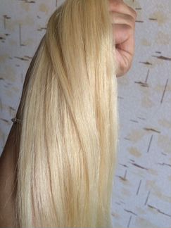 Волосы для наращивания блонд 45см