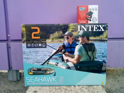 Новая надувная пвх лодка Intex Seahawk 2