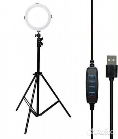 Кольцевая лампа 20 см со штативом