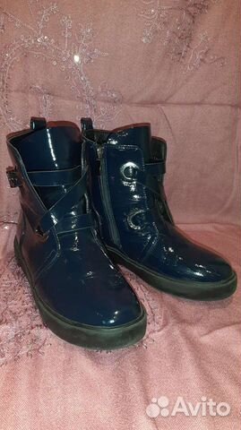 Ботинки полусапожки осень р.35-36 т.синие в идеале