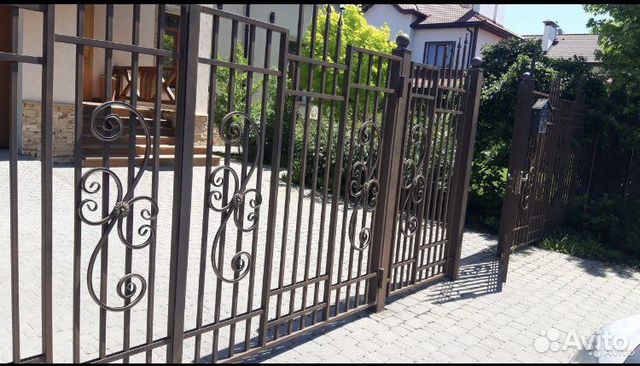 Кованый забор + Ворота кованые с калиткой