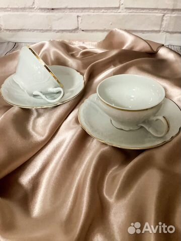 Чашка с блюдцами «Отводка золото» 205мл. Чехия