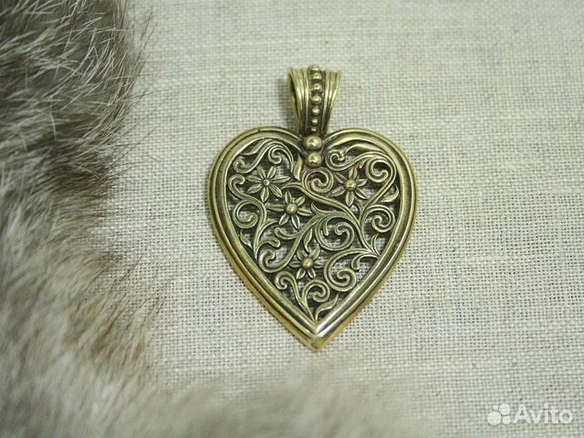 Кулон Сердце ручная работа бронза