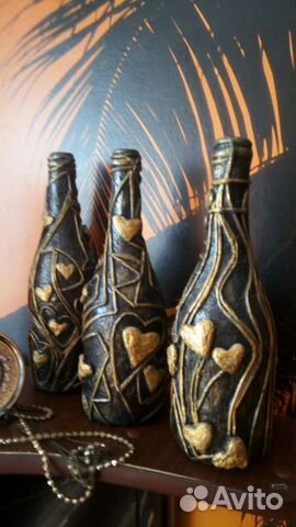 Бутылки декоративные. Ручная работа