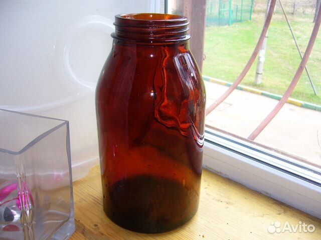 Старинная пищевая ёмкость 2л оранжевое стекло Старинная пищевая ёмкость 2л оранжевое стекло