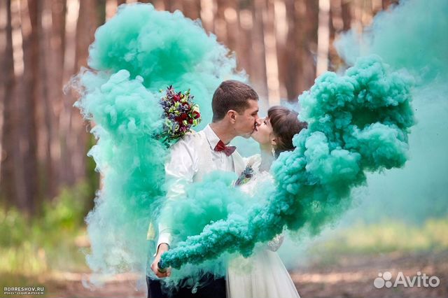 цветной дым на свадьбу фото