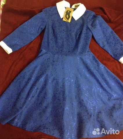 Новое платье жаккард синий