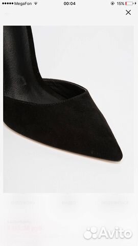 Черные босоножки лодочки на высоком каблуке