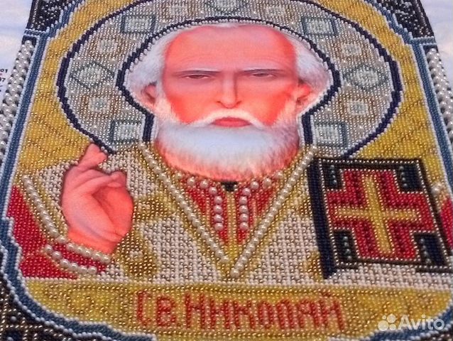 Икона Николай Чудотворец бисер