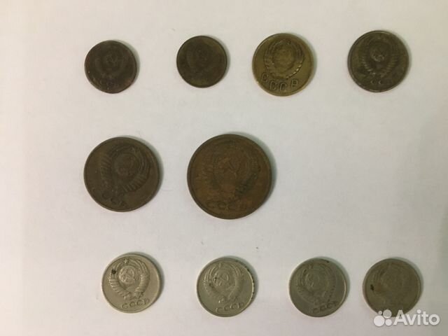 Монета СССР 1,2,3,5,10 копеек с1937года
