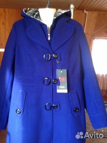 Пальто кашемировое, новое, цвет ярко - голубой, ра