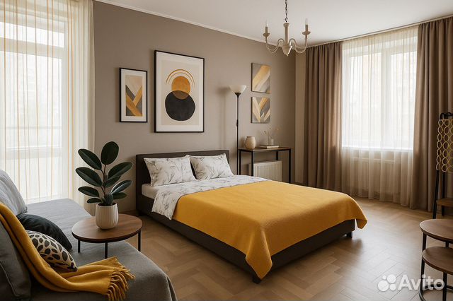 

1-к. квартира, 40 м², 3 кровати