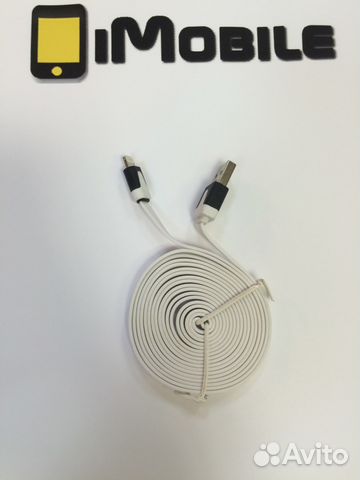 Кабель 8 pin для iPhone 5/6/iPad Плоский 2 метра Кабель 8 pin для iPhone 5/6/iPad Плоский 2 метра
