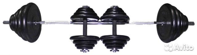 Штанга + гантели 115,5 кг