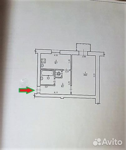 1-к квартира, 40 м², 2/4 эт.