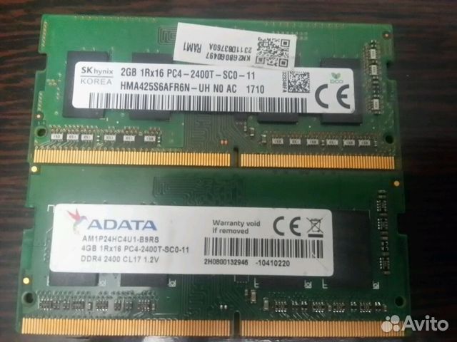 Оперативная память для ноутбука 6гб ddr-4 2400