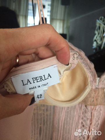 La perla italy платье шелк пудра беж