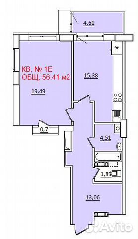 1-к квартира, 58 м², 18/24 эт.