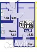 1-к квартира, 31.8 м², 2/10 эт.