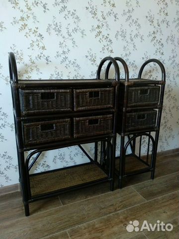 Комод этажерка из натур. ротанга