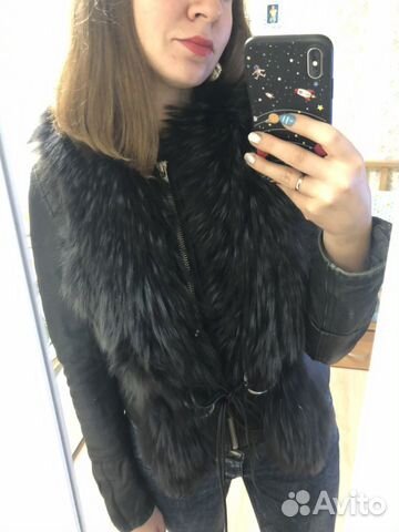 Жилет меховой чернобурка, натуральная кожа Жилет меховой чернобурка, натуральная кожа