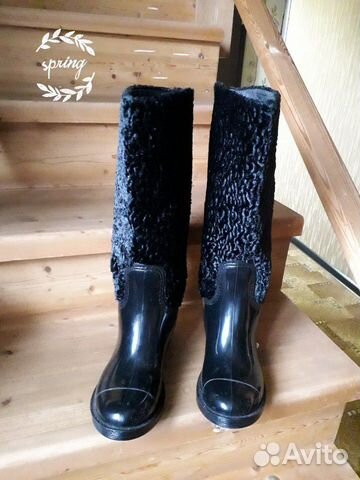 Резиновые сапоги с каракулем 40 Резиновые сапоги с каракулем 40