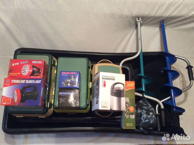 Зимние ящики, ледобуры,сани,фонари,термоса и т.п