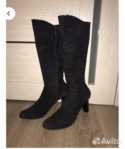 Сапоги замшевые черные, 39р Сапоги замшевые черные, 39р
