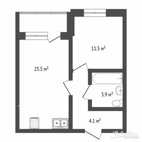 1-к квартира, 50.4 м², 13/16 эт.