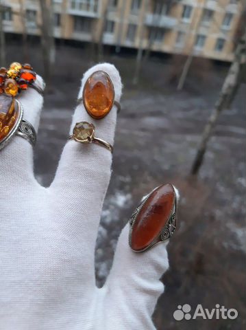 Кольца с янтарем Солнечные Бриллианты