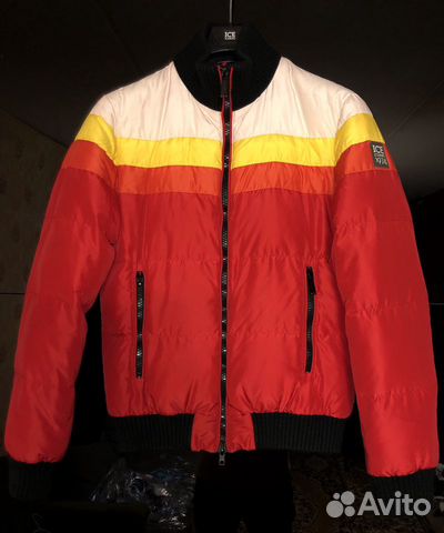 Красная зимняя куртка пуховик Iceberg, 48