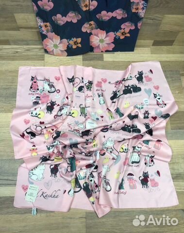 Новый женский шёлковый платок Gold Kashkha