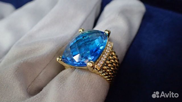 Золотое кольцо с топазом 16.47 карат David Yurman