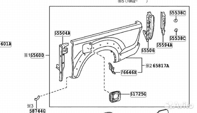 Боковина задняя лев.Toyota Hilux 08-13г