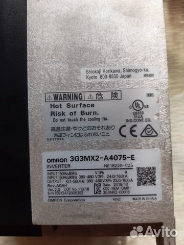 Преобразователь частоты omron 3G3MX2-A4075-E Преобразователь частоты omron 3G3MX2-A4075-E