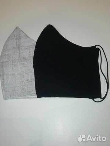 Маски многоразовые цветные, чёрные хлопковые