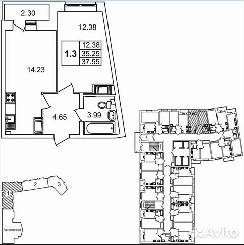1-к квартира, 37.6 м², 9/24 эт.