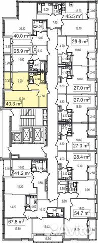 1-к квартира, 40.3 м², 8/25 эт. 1-к квартира, 40.3 м², 8/25 эт.
