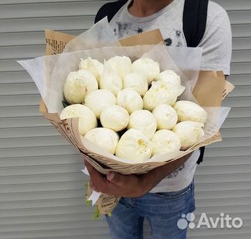 Букет пионов 11 15 19 25 101 пион Цветы