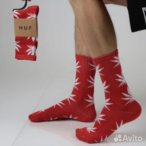 Носки HUF красно-белые Носки HUF красно-белые
