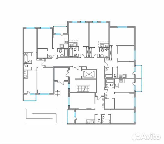 2-к квартира, 54.3 м², 1/6 эт.