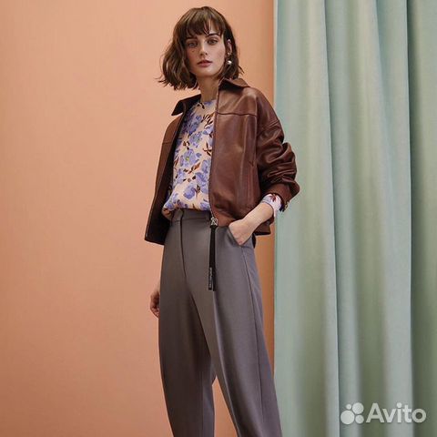Кожаная куртка коричневая Sportmax Max Mara Макс М Кожаная куртка коричневая Sportmax Max Mara Макс М