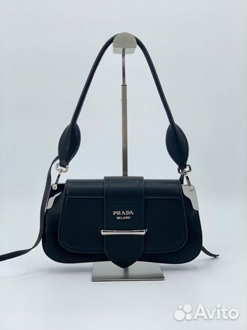 Новая женская сумка через плечо черная кожа Prada Новая женская сумка через плечо черная кожа Prada