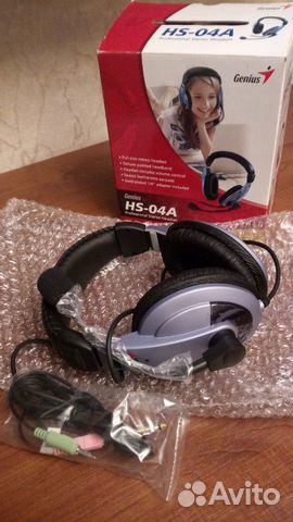 Genius hs-04A, наушники с микрофоном