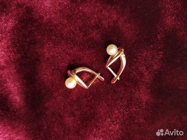 Золотые серьги с жемчугом 585 проба Золотые серьги с жемчугом 585 проба