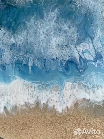 Картина море эпоксидная смола круг 40 см Картина море эпоксидная смола круг 40 см