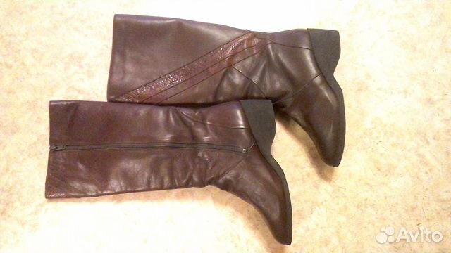 Сапоги осенние коричн.из нат.кожи