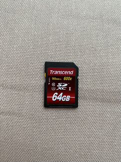 Карта памяти transcend SD 600x 64 Gb 90 m/s